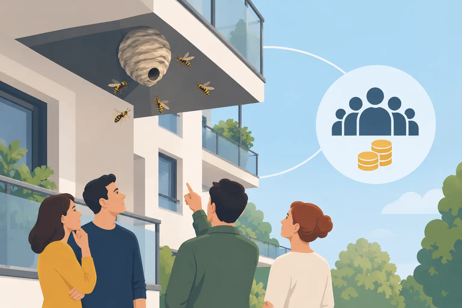 Qui paie un nid de guêpes en copropriété ?